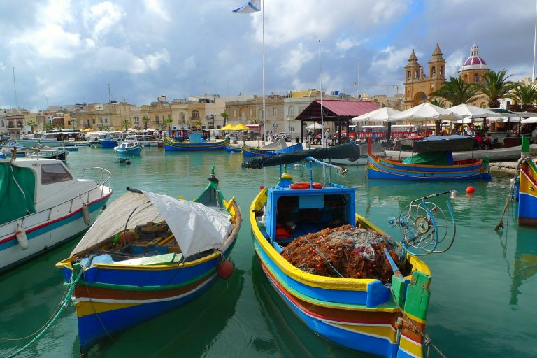 Colourful Boats in Valletta